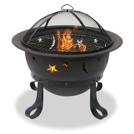 IMPORT Endless Summer WAD1081SP Wood Burning Bronze Fire Bowl with Stars and Moon WAD1081SP